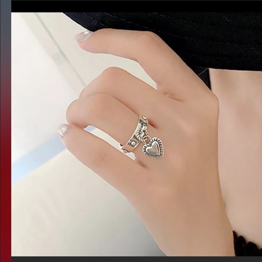 💎NEW 925 Sterling Silver Heart Charm Ring - Picture 5 of 6